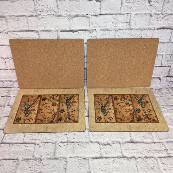 Vtg Pimpernel Premier Collection 4 Placemats 6 Coasters Set Oriental Expressions - Picture 3 of 8